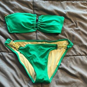 Victoria's Secret Gray and Green Bikini